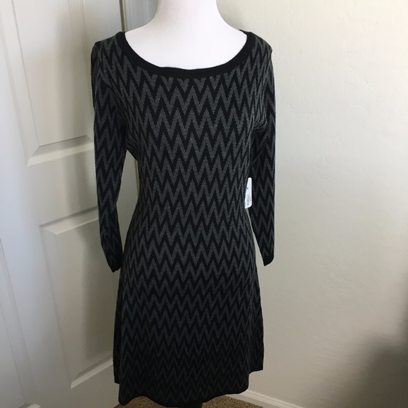 NWT Charming Charlie Chevron Sweater Dress - Picture 1 of 8